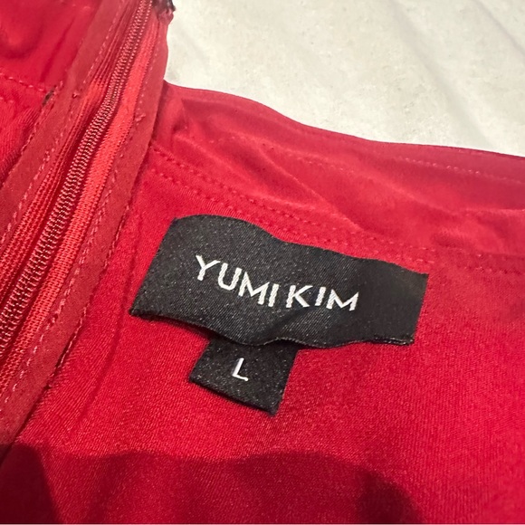 Revolve x Yumi Kim Burgundy Red Maya Peplum Off Shoulder Top Large - Picture 12 of 15